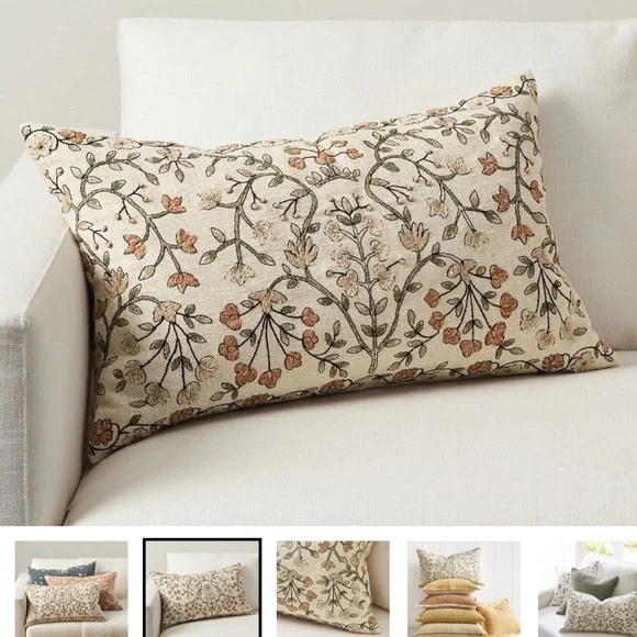 Pottery Barn Zea lumbar Floral Pillow - Picture 2 of 3
